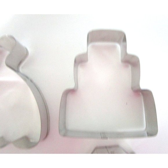 Ann Clark Cookie Cutters - 4 pc Wedding (Dress-Cake-Heart-Diamond Ring) USA New - Picture 11 of 11